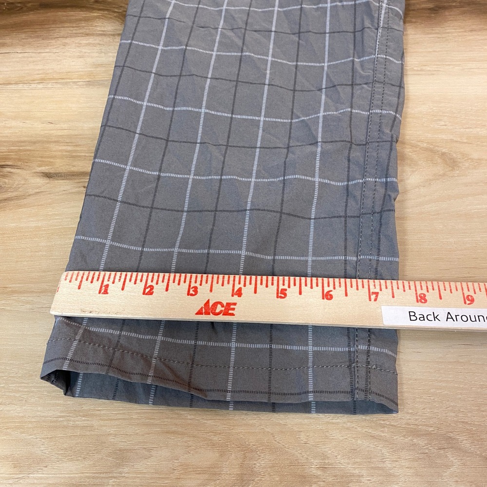 BRIXTON Steady Loose Fit Plaid Cargo Pants Mens Large Gray Nylon Blend Belted - Picture 7 of 9